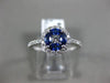 ESTATE .74CT DIAMOND & AAA SAPPHIRE 18KT WHITE GOLD CIRCULAR FLOWER PROMISE RING