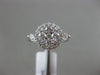 ESTATE WIDE .85CT DIAMOND 18KT WHITE GOLD 3D CLUSTER FLOWER FRIENDSHIP LOVE RING