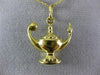 ANTIQUE 18KT YELLOW GOLD 3D CLASSIC GENIE LAMP FILIGREE FLOATING PENDANT #21865