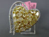 ESTATE MASSIVE 7.21CT WHITE & FANCY YELLOW DIAMOND 18KT TWO TONE GOLD HEART RING