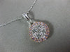 ESTATE .67CT WHITE & PINK DIAMOND 14K WHITE & ROSE GOLD FLOWER FLOATING PENDANT