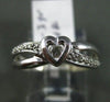 ESTATE .10CT ROUND DIAMOND 14KT WHITE GOLD 3D WAVE SOLITAIRE HEART LOVE RING