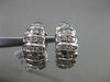 ESTATE 1.25CT DIAMOND 14KT WHITE GOLD 3D MULTI ROW WAVE HANGING CLIP ON EARRINGS