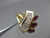 ANTIQUE LARGE 1.45CT DIAMOND & AAA RUBY 14KT YELLOW GOLD COCKTAIL RING #22045