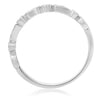 ESTATE .13CT DIAMOND 14K WHITE GOLD LEAF FILIGREE SEMI ETERNITY ANNIVERSARY RING