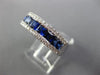 ESTATE WIDE 1.93CT DIAMOND & AAA SAPPHIRE 18K WHITE GOLD SQUARE ANNIVERSARY RING