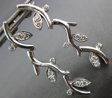 ESTATE .40CT DIAMOND 14K WHITE GOLD MULTI LEAF ELONGATED HANGING EARRINGS #21077