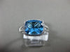 ESTATE 3.31CT DIAMOND & BLUE TOPAZ 14KT WHITE GOLD 3D FILIGREE ENGAGEMENT RING