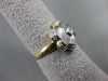 ANTIQUE WIDE .20CT DIAMOND & AAA WHITE QUARTZ 18K 2 TONE GOLD FLOWER RING #21715