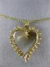 ESTATE LARGE 1.25CT DIAMOND 14K YELLOW GOLD 3D CLASSIC OPEN HEART PENDANT #18518