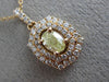 ESTATE 1.29CT WHITE & FANCY YELLOW DIAMOND 18KT ROSE GOLD 3D DOUBLE HALO PENDANT