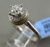 ESTATE .50CT DIAMOND 14KT 2 TONE GOLD 3D SOLITAIRE HALO ROTATING ENGAGEMENT RING