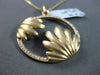 ESTATE LARGE .26CT DIAMOND 14KT YELLOW GOLD SEASHELL CIRCLE OF LIFE PENDANT