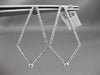 ESTATE LARGE 1.38CT DIAMOND 14KT WHITE GOLD PENTAGON SOLITAIRE HANGING EARRINGS