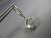 5.0CT AAA GREEN AMETHYST 14KT WHITE GOLD 3D CUSHION LEVER BACK HANGING EARRINGS