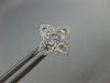 ESTATE .91CT DIAMOND 18KT WHITE GOLD 3D 4 LEAF CLOVER FLOWER STAR STUD EARRINGS