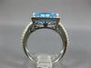 ESTATE LARGE 8.0CT AAA BLUE TOPAZ 14KT WHITE GOLD SOLITAIRE FILIGREE RING #26572