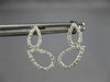 ESTATE .28CT DIAMOND 14KT WHITE GOLD 3D OPEN TEAR DROP HANGING FUN EARRINGS