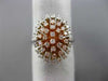 ESTATE WIDE .75CT DIAMOND 14KT WHITE & ROSE GOLD 3D OVAL FLOWER FUN RING FG VSSI