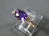 ESTATE 1.04CT DIAMOND & AAA AMETHYST 14KT ROSE GOLD 3D CLUSTER RECTANGULAR RING
