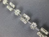 ESTATE 3.80CT ROUND & BAGUETTE DIAMOND 18KT WHITE GOLD 3D SQUARE TENNIS BRACELET
