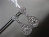 ESTATE 1.74CT DIAMOND 18K WHITE GOLD 3D PEAR SHAPE CLUSTER HALO HANGING EARRINGS
