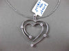 ESTATE LARGE .28CT DIAMOND 14KT WHITE GOLD DOUBLE HEART ETOILE FLOATING PENDANT