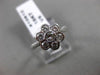 ANTIQUE WIDE .56CT ROUND DIAMOND 18KT WHITE GOLD FLOWER FILIGREE RING VVS #10912