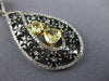 LARGE 3.09CT WHITE & FANCY YELLOW DIAMOND & AAA SAPPHIRE 14K 2 TONE GOLD PENDANT