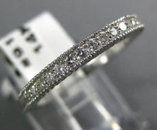 ANTIQUE .25CT DIAMOND 14KT WHITE GOLD 3D CLASSIC FILIGREE ANNIVERSARY RING #9169