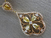 LARGE 1.41CT WHITE & FANCY YELLOW DIAMOND 18KT YELLOW & ROSE GOLD FLOWER PENDANT