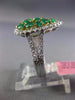 LARGE 1.63CT DIAMOND & AAA EMERALD 18K TWO TONE GOLD PEAR SHAPE CRISS CROSS RING