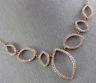 ESTATE LARGE .63CT DIAMOND 14K ROSE GOLD 3D OPEN MARQUISE SHAPE V SHAPE NECKLACE