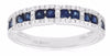 ESTATE .80CT DIAMOND & AAA SAPPHIRE 14KT WHITE GOLD 3D WEDDING ANNIVERSARY RING