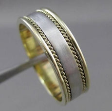 ESTATE WIDE 14KT YELLOW GOLD DOUBLE ROPE WEDDING ANNIVERSARY RING 7mm #23550