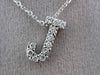 ESTATE .20CT DIAMOND 14KT WHITE GOLD 3D " J " INITIAL FLOATING PENDANT #19407