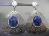 ESTATE EXTRA LARGE 2.23CT DIAMOND & SAPPHIRE MARBLE 14KT TWO TONE GOLD EARRINGS
