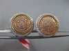 ESTATE LARGE 1.35CT WHITE & LIGHT PINK DIAMOND 18KT WHITE & ROSE GOLD EARRINGS