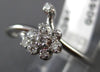 ESTATE .25CT DIAMOND 18KT WHITE GOLD 3D CLASSIC FLOWER LOVE KNOT FUN RING #11415