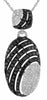ESTATE 1.16CT WHITE & BLACK DIAMOND 14K WHITE GOLD CLUSTER SQUARE & OVAL PENDANT