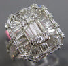 LARGE 2.88CT DIAMOND 18KT WHITE GOLD 3D SQUARE OCTAGON FILIGREE ANNIVERSARY RING