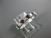 ESTATE .60CT DIAMOND & AAA RUBY 18K WHITE GOLD 3D SEMI ETERNITY ANNIVERSARY RING