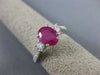 ESTATE LARGE 1.70CT DIAMOND & AAA RUBY 14K WHITE GOLD 3D CLASSIC ENGAGEMENT RING