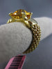 ESTATE LARGE 3.06CT DIAMOND & AAA CITRINE 14K YELLOW GOLD 3D MESH FLEXIBLE RING