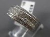 ESTATE WIDE 1.34CT DIAMOND 14KT WHITE GOLD 3D MULTI ROW ANNIVERSARY RING #23472
