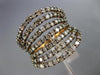 ESTATE WIDE 1.71CT WHITE & CHOCOLATE FANCY DIAMOND 14K ROSE GOLD MULTI ROW RING