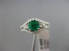 ESTATE 1.22CT DIAMOND & AAA EMERALD 14KT WHITE GOLD HALO SQUARE ENGAGEMENT RING