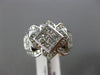 LARGE 2CT ROUND & PRINCESS DIAMOND 14TK WHITE GOLD FLOWER SQUARE ENGAGEMENT RING