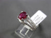 ESTATE WIDE 1.77CT DIAMOND & EXTRA FACET RUBY 18KT WHITE GOLD 3D ENGAGEMENT RING