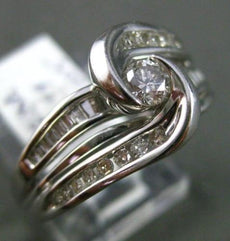 ESTATE WIDE .72CT DIAMOND 14KT WHITE GOLD 3D SEMI BEZEL FRIENDSHIP PROMISE RING